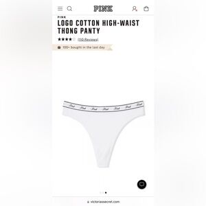 Logo Cotton High-Waist Thong Panty